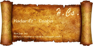 Hadaró Csaba névjegykártya